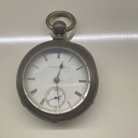 808553 Waltham Newport Silver Full Hunter Pocket Watch Mechanical Roman Numerals