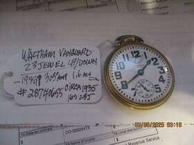 82740655 Waltham Vanguard Rr Pw Wind Indicator Model 1908 16s 23 Jewel .runs Well