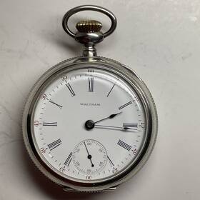 9020717 Waltham Pocket Watch Us 15j 18s Pendant Wind And Set Ss S/n 53 Mm C. 1875