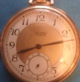 9069171 Waltham Premier Gold Filled Mechanical Pocket Watch White Dial Arabic Numerals