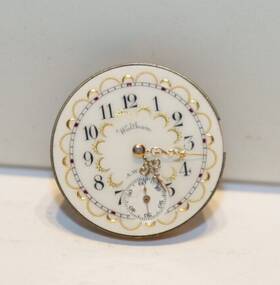 9316116 Waltham 1899 Pocket Watch Movement With Fancy Dail #9316116 Runs