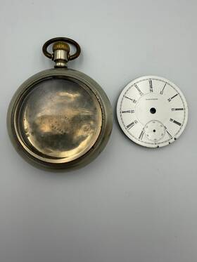 980594 Waltham Antique Pocket Watch Case And Dial Only Silveroid Awcco #980594