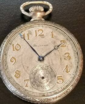99191 Waltham Pocket Watch White Gold Filled 10k Parts Repair Running 17j Sn #99191