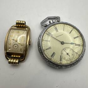 Ac15 Waltham Pocket Watch Bulova Wrist Vintage Not Running