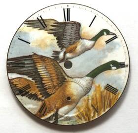 Lw446 Waltham 14 Size Canadian Geese Birds Nature Pocket Watch Porcelain Dial