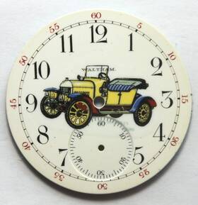 Lw464 Waltham 12 Siz 1914 Morris Oxford Bullnose Car Pocket Watch Porcelain Dial
