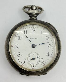 W569 Waltham Am - Sterling Silver 55mm Case Non Working Bevelved Glass