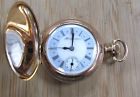 7-e6193 Watch Case Antique Full Hunter Hampden 1908 Gf Molly Pocket Stark