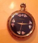 Watch Hills Diamond Works Armitron Gold Leaves Green Rose Black Pocket