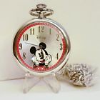 Watch Tin Edition Pocket Face Disney Mickey Special Chain Quartz Open Mouse