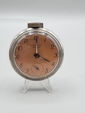 20001 Westclox 1960 Pocket Ben Watch Open Face Brown Dial Model Rare Find
