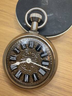 40051 Westclox Vintage Mechanical Wind Up Pocket Watch Model Fancy Roman Dial