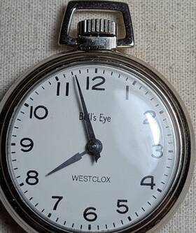 Westclox 40431 Bulls Eye Pocket Watch Shock Resistant With Box Dollar Runs