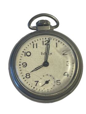 Westclox 900001 Pocket Watch Vtg Bulls Eye Model 90001 Parts Not Working Made In Usa