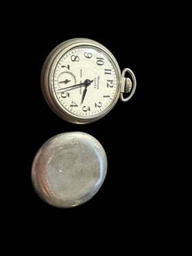 96002 Westclox Vintage Scotty Pocket Watch Silver Tone Open Face Mechanical Movement