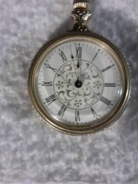 Bba28 Westclox Vintage Pocket Watch - White Face Wind Up Elegant