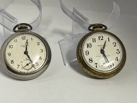 Westclox Wa-t18 Pair Dax Pocket Watches Canada Silver/gold