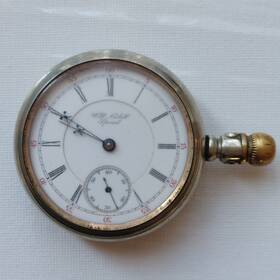149604 Will Nisbett Special Antique Grand Rapids Minn. 17 Jewels Pocket Watch Runs