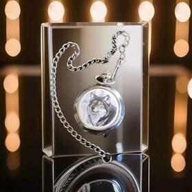 18239 Wolf Hautman Brothers Collection Silver Tone Pocket Watch Stainless Steel