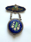Working Hanging Pocket Antique Pin Jewel Park Lane 17 Enamel Watch Sterling