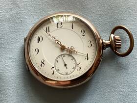 2057556 Zenith Rare Ls. 16s 15j Of Sil/rose Gold Case 1915#2057556 Pock Watch A