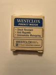 Westclox 40004 Pocket Watch Nickel Finish Original Box Parts Only Not Working. Fixed Price $12.00.