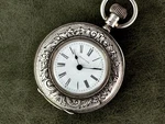 Longines Silver Hunter Pocket Watch C1885-1890, Roman Dial, Early 12.89 Movement. Fixed Price $349.99.