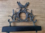 Antique French Pocket Watch Holder Bronze Wooden Base. Fixed Price $425.00.