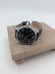 D&g , Dolce Gabbana Men's Black And Silver Dial Leather Strap Watch 41MM. Fixed Price $62.99.