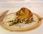 Pocket Watch Chain Fob 1920S Antique Gilt & Citrine Spinner. Fixed Price $64.82.