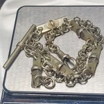 Unusual Rare Antique Victorian Nickel Mother Of Pearl Pocket Watch Albert Chain. Fixed Price $148.40.