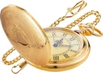 Carved Flower Quartz Pocket Watch With Movement, Chain. Fixed Price $14.67.