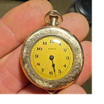 Elgin Pocket Watch Gold Filled Yellow Full Hunter Dial Manual Arabic. Fixed Price $227.50.