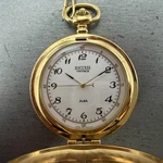 Seiko Alba Success Pocket Watch Men 42MM White Dial Gold Tone V701-0A10 New Batt. Fixed Price $79.99.