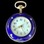 Antique Guilloche Enamel Sterling Vermeil Pocket Watch Case Only Art Nouveau. Fixed Price $129.00.