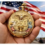 Usa 250TH Anniversary Pocket Watch Retro Winding Eagle & Statue Of Liberty. Fixed Price $28.96.