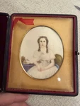 Antique Na Ve Folk Art American Portrait Miniature Hinged Case C.1845 1855. Fixed Price $325.00.