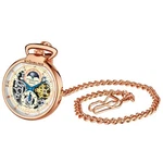 Stuhrling Men's Pocket Watch Skeleton Dial Dual Time Am/pm Auto And Wind Movmnt. Fixed Price $1295.00.