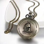 Bronze Tone Lion Quartz Pocket Watch Engraved My Son Love Dad Men's Boys. Fixed Price $8.99.