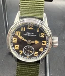 WW2 Elgin Usn Buships Men's Watch New Military Case Sub Seconds 21J *serviced*. Fixed Price $338.00.