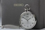 Vintage 1999 Mint Seiko 7N01-0020 Silver Seconds Round 38MM Qz Pocket Watch. Fixed Price $113.90.