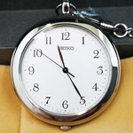 Seiko Pocket Watch SAPP007 Quartz Stainless Silver Case & Chain Unisex New Box. Fixed Price $148.90.
