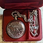 Vintage 1970 Westclox Hunting Buck Dog Pocket Watch & Chain W/original Box. Fixed Price $95.00.