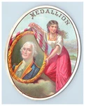 1870'S Medallion Washington Geo Harris Cigar Box Label #6KE. Fixed Price $96.25.