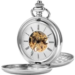 Wenshida Classical Silver Pocket Watch Double Hunter Skeleton Used From Japan. Fixed Price $194.99.