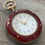 Antique Guilloche Enamel Sterling Vermeil 30MM Swiss Pocket Watch Art Nouveau. Fixed Price $169.99.