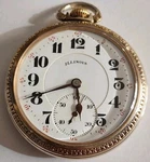 Illinois Pocket Watch 17 Jewels Rockland Springfield Double Roller 3791334. Fixed Price $275.00.