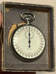Vintage Clayton Swiss Made 7 Jewel Stopwatch With Original Box *works Great*. Fixed Price $69.99.