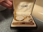 Colibri 18K Gold-plated Pocket Watch & Knife Set W/ Chain (new). Fixed Price $40.00.