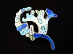 Rare Antique Swiss Depose Argent Dore Sterling Silver Guilloche Enamel Watch Pin. Fixed Price $295.00.